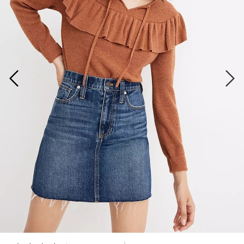 Madewell Rigid Denim Straight Mini Skirt, Size 28